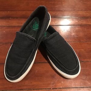Black vans slip-on.  men 9/woman’s 10 1/2